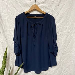 Navy Georgette Top
